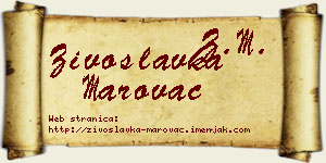 Živoslavka Marovac vizit kartica